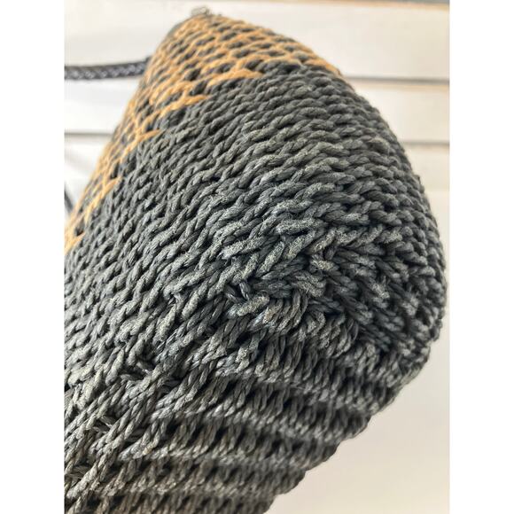 BRIGHTON SMALL BLACK, BROWN STRAW SHOULDER BAG - Picture 10 of 14